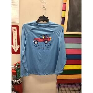 Men’s life is good upf 50 long sleeve swim shirt red cruisin new target, small